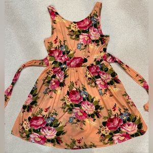 Band of Gypsies Peach Floral Dress Size Medium GUC
